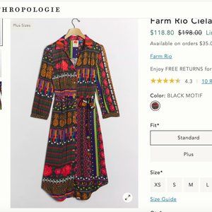 FARM RIO Shirt Dress Size M